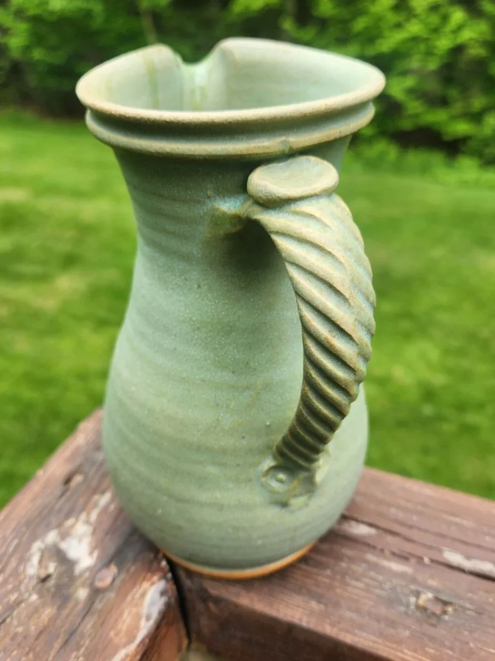 Borgh Pottery Handmade Studio Isle of Lewis Scotland Twist Handle Pitcher Blair